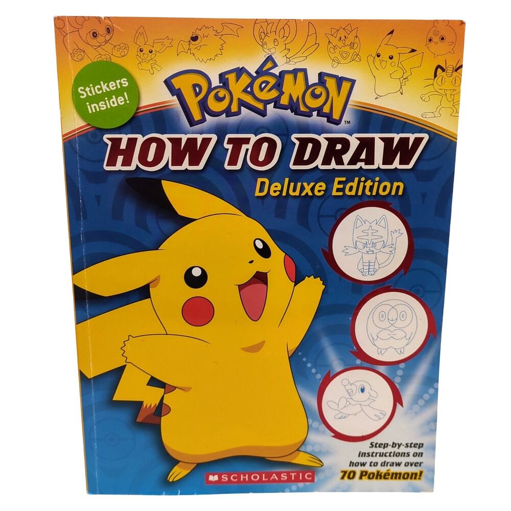 How to Draw Pokemon Deluxe Edition Paperback Scholastic Book 2018 Nintendo 7+